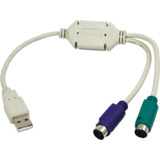 LogiLink Cble adaptateur USB-2 x PS/2, longueur: 0,20 m