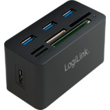 LogiLink hub USB 3.0 avec lecteur de carte All-in-One, noir