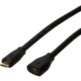 LogiLink Cble de rallonge micro USB 2.0, 0,5 m, noir