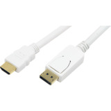 LogiLink Cble hdmi - DisplayPort, 2,0 m, blanc