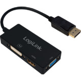 LogiLink displayport 4K vers adaptateur DVI/HDMI/VGA, noir