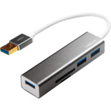 LogiLink lecteur de cartes + hub USB 3.0, 3 ports, gris