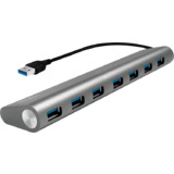 LogiLink hub USB 3.0, 7 ports, botier en aluminium, gris