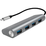 LogiLink hub USB 3.0 avec fiche usb-c Gen1, 4 ports, gris