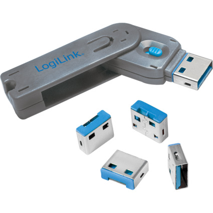 LogiLink Verrou de scurit USB, 1 cl / 4 verrous