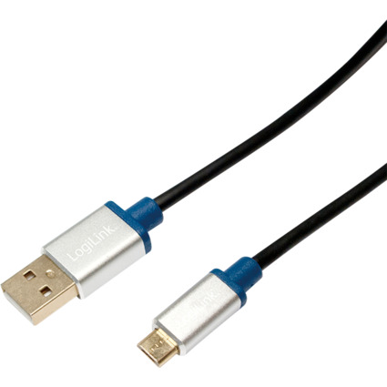 LogiLink Cble de connexion Premium USB 2.0, USB-A - micro