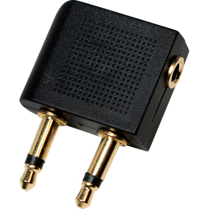 LogiLink Adaptateur audio pour avion, 2 x jack mle 3,5 mm