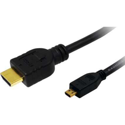 LogiLink Câble HDMI, A mâle - micro D mâle, 1 m