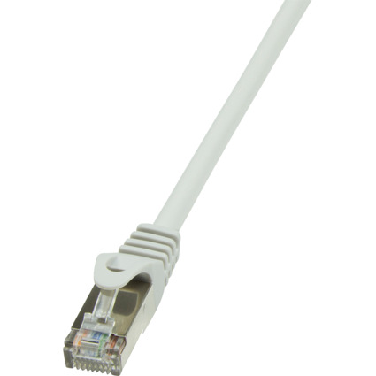 LogiLink Cble patch, Cat. 6, F/UTP, 0,5 m, gris, gaine en