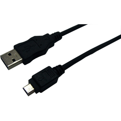 LogiLink Cble USB 2.0, USB-A - mini USB mle 5 broches, 1,8