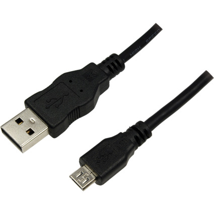 LogiLink Cble USB 2.0, USB-A - micro USB-B mle, 1,8 m