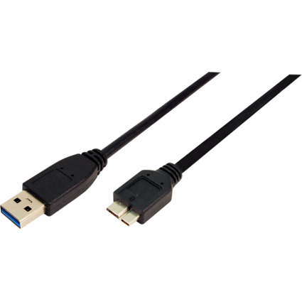 LogiLink Cble USB 3.0, USB A - micro USB B mle, 0,6 m