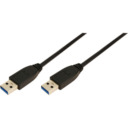 LogiLink Cble USB 3.0, USB-A - USB-A mle, 1 m, noir