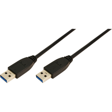 LogiLink Cble USB 3.0, USB-A - USB-A mle, 3 m, noir