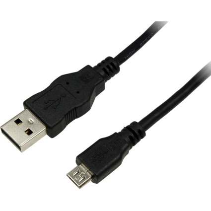 LogiLink Cble USB 2.0, USB-A - micro USB-B mle, 0,6 m