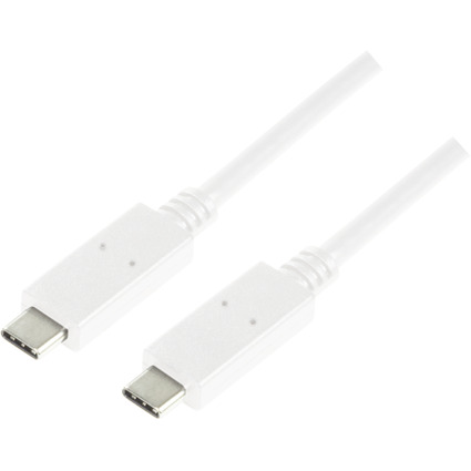 LogiLink Cble USB 3.1, USB-C - USB-C mle, 1,0 m, blanc