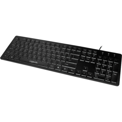 LogiLink Clavier avec rtroclairage, avec fil, noir