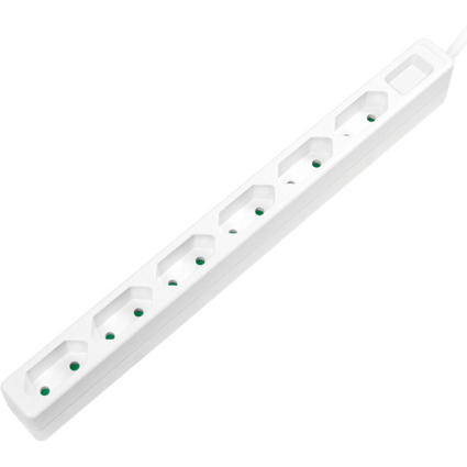 LogiLink Multiprise Euro, 6 prises, sans interrupteur, blanc