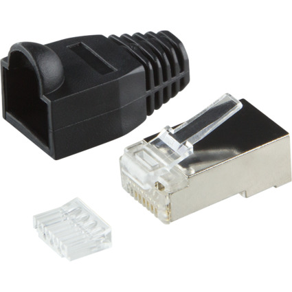 LogiLink Connecteur mle RJ45, blind, Cat.6, noir