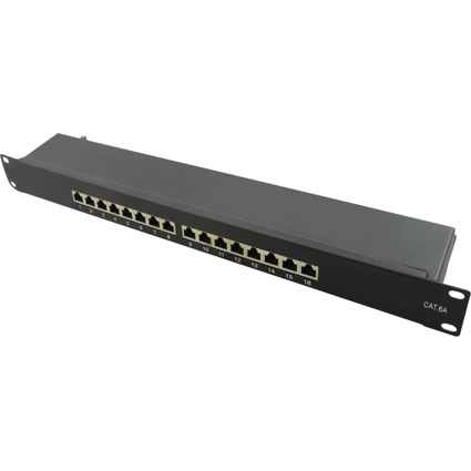 LogiLink Panneau de brassage 19" Cat.6A, 16 ports, 1 U