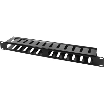 LogiLink Panneau guide-câbles 19", un côté, 1 U, noir