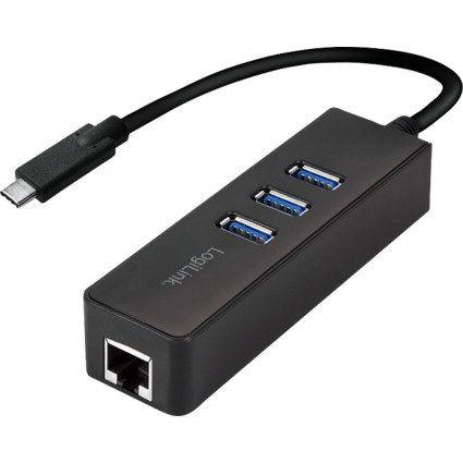 LogiLink Adaptateur USB 3.0 vers Gigabit, Hub USB 3 ports