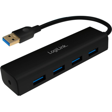 LogiLink Hub USB 3.0, 4 ports, botier en plastique, noir