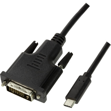 LogiLink Cble de connexion USB-C - DVI, 1,8 m, noir