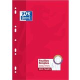 Oxford feuilles simples perfores, A4, quadrill 5x5 marg