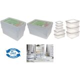keeeper set de rangement "bea", 3x 18 litres, PP, couvercle