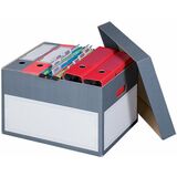 smartboxpro Bote d'archives/transport L,  couvercle, gris