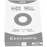 EXACOMPTA fiches bristol, 125 x 200 mm, quadrill, blanc