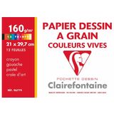 Clairefontaine papier dessin " Grain" couleur, 240 x 320 mm