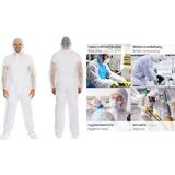 HYGONORM combinaison PP light avec capuche, blanc, L