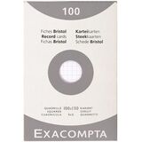 EXACOMPTA fiches bristol, 100 x 150 mm, quadrill, blanc