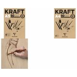Clairefontaine bloc papier dessin "KRAFT", A3, 120 g/m2
