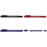 Pentel marqueur permanent Pen, double pointe, bleu