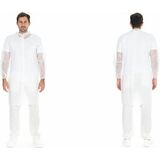 HYGOSTAR blouse visiteur  fermeture autoagrippante, blanc