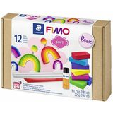 FIMO soft Kit de pte  modeler "Basic", 12 pices