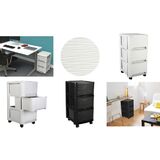 EDA module de classement STONE, 3 tiroirs, PP, blanc