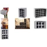 EDA Porte-bouteilles, pour 12 bouteilles, polystyrne, gris