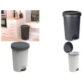 EDA poubelle  pdale Stepy, 45 litres, PP, anthracite