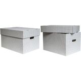 SMARTBOXPRO Bote de rangement, grand, blanc/gris