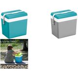 EDA Glacire, plastique, 24 litres, gris / bleu lagune
