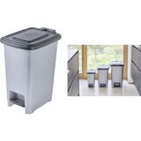 keeeper poubelle  pdale "olaf", 25 L, PP, light silver