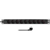 LogiLink multiprise 19", 9 prises, sans interrupteur, noir