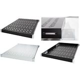 LogiLink 19" Fachboden, 1 HE, verstellbar, (T)1.000 mm, grau