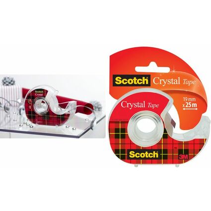 Scotch Ruban adhsif Crystal Clear 600, pack Caddy