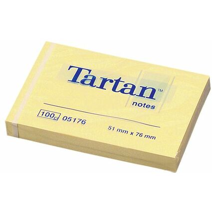 Tartan Bloc-notes repositionnable, 51 x 76 mm, jaune