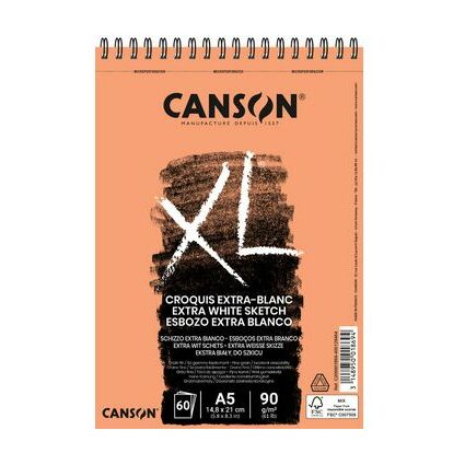 CANSON Bloc croquis et tudes "XL EXTRA BLANC", A5